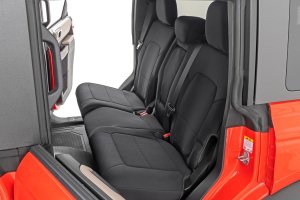 Ford Bronco Seat Covers - Front + Rear - Rough Country - Neoprene - '21-'25
